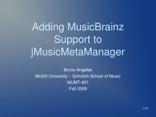 Adding MusicBrainz Support to jMusicMetaManager