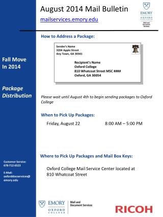 August 2014 Mail Bulletin mailservices.emory