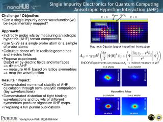 Single Impurity Electronics for Quantum Computing Anisotropic Hyperfine Interaction (AHF)