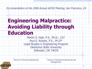 Engineering Malpractice: Avoiding Liability through Education