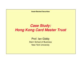 Case Study: Hong Kong Card Master Trust