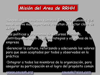 Misión del Area de RRHH