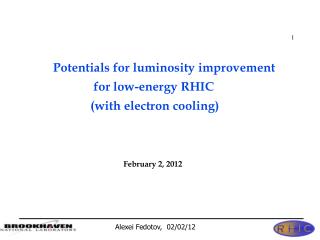 Potentials for luminosity improvement for low-energy RHIC