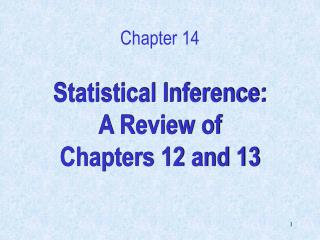 Statistical Inference: A Review of Chapters 12 and 13