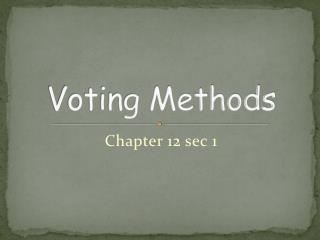 Voting Methods