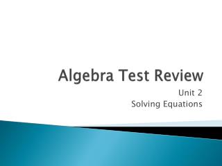 Algebra Test Review