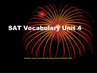 SAT Vocabulary Unit 4