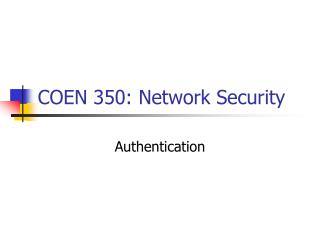 COEN 350: Network Security