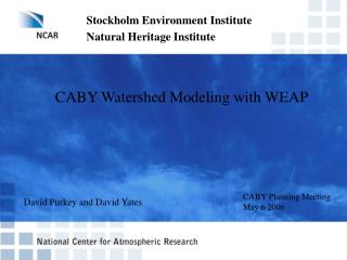 CABY Watershed Modeling with WEAP