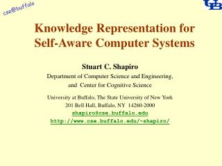 Knowledge Representation for Self-Aware Computer Systems