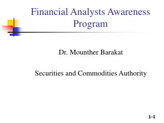 Financial Analysts Awareness Program