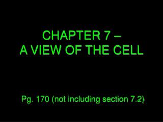 CHAPTER 7 – A VIEW OF THE CELL