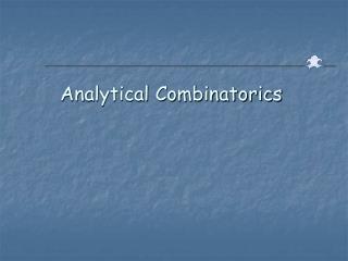 Analytical Combinatorics