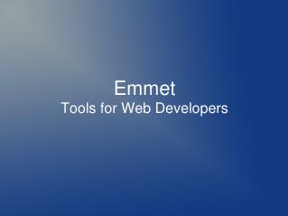Emmet Tools for Web Developers