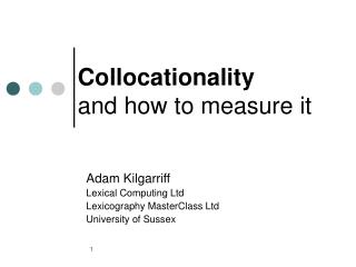 Collocationality and how to measure it