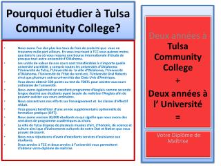 Pourquoi étudier à Tulsa Community College ?