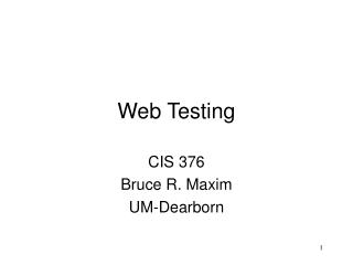Web Testing