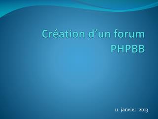Création d’un forum PHPBB