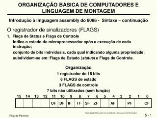 ORGANIZAÇÃO BÁSICA DE COMPUTADORES E LINGUAGEM DE MONTAGEM