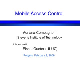 Mobile Access Control