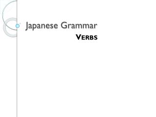 Japanese Grammar