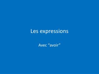 Les expressions