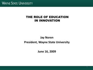 THE ROLE OF EDUCATION IN INNOVATION