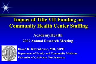 Impact of Title VII Funding on Community Health Center Staffing