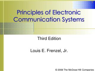 Principles of Electronic Communication Systems