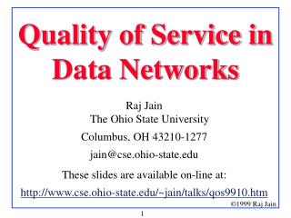 Quality of Service in Data Networks