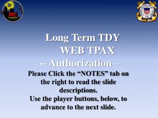Long Term TDY WEB TPAX -- Authorization –