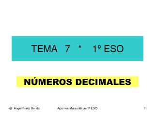 TEMA 7 * 1º ESO