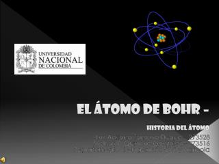 EL ÁTOMO DE BOHR – historia del átomo
