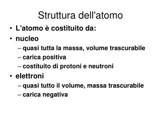 Struttura dell'atomo