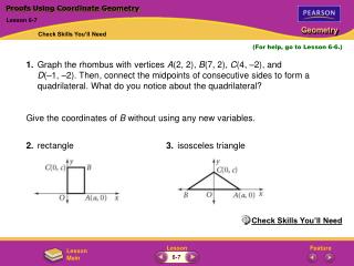 Proofs Using Coordinate Geometry