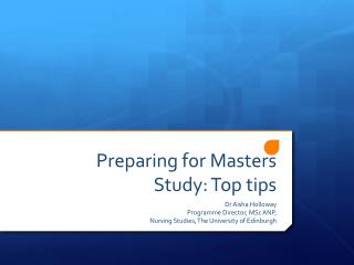 Preparing for Masters Study: Top tips