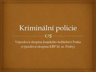 Kriminální policie