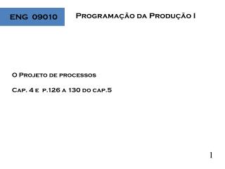 Programação da Produção I