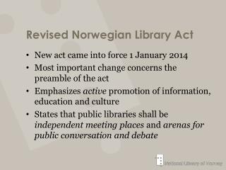 Revised Norwegian Library Act