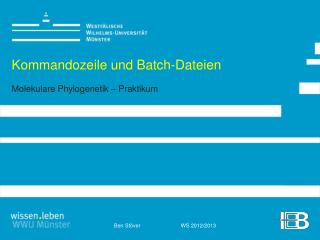 Kommandozeile und Batch-Dateien Molekulare Phylogenetik – Praktikum