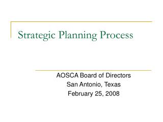 Strategic Planning Process