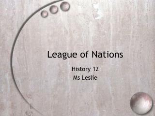 League of Nations