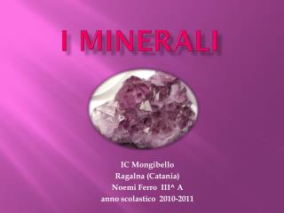 i minerali