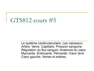 GTS812 cours #5