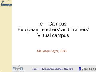 eTTCampus European Teachers’ and Trainers’ Virtual campus