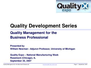 Quality Development Series