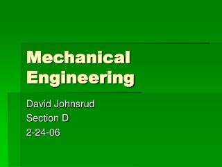 Mechanical Engineering