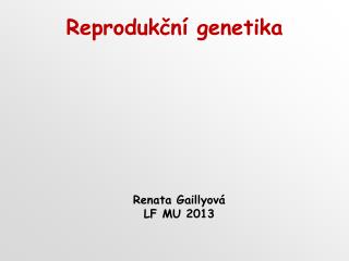 Reprodukční genetika