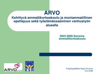2003-2006 Savonia-ammattikorkeakoulu