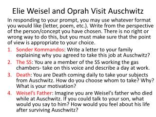 Elie Weisel and Oprah Visit Auschwitz